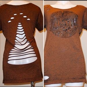 Distressed American Customs Tee- XL